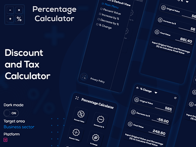 percentage calculator (UI) adobe xd adobexd android android app android design flutter typography ui ui ux ux