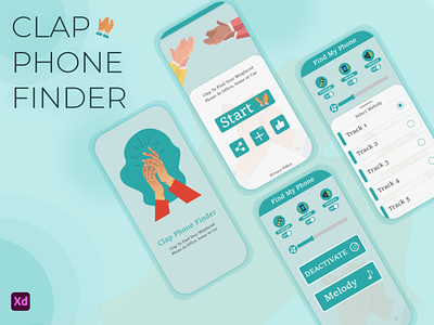 Clap Phone Finder adobexd android app android app design android app development android design design finder flutter typography