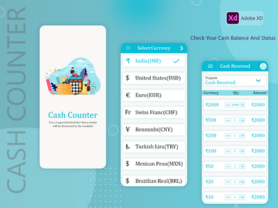 cash counter adobexd android android app android app design android app development android design branding flutter illustration ui ux