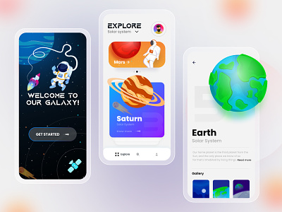 Our Galaxy UI Design android android app design animation appstore design flutter graphic design nasa satellite sky technology ui ui ux