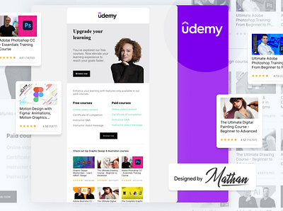 Udemy Student Hub Email Template design email template ui