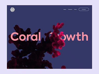 Coral Growth Simulation 3d abstract aftereffects animation c4d cinema cinema4d concept design effects homepage interface motion organic particles renderer ui ux web website