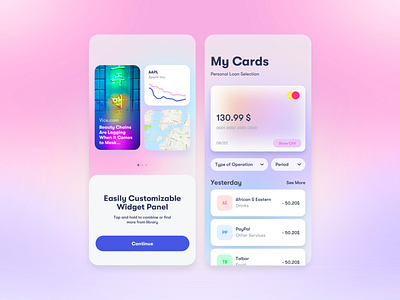 Candy App Finance 3d app blur clean dashboard design finance gradient interface ios stats ui ux wallet widgets