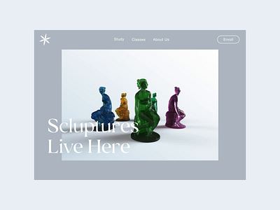 Sculpture Homepage Concept 3d aftereffects animation c4d clean design effect font homepage interface motion scattering sculptures surface ui ux