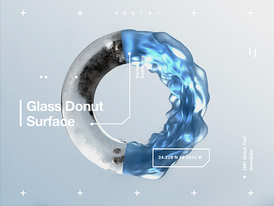 Glass Donut Surface 3d abstract aftereffects c4d clean design font glass graphic interface letter morphing motion text type ui ux website
