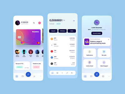 Bankin app bank card clean components crypto design figma finance interface mobile nft product design ui uikit ux wallet