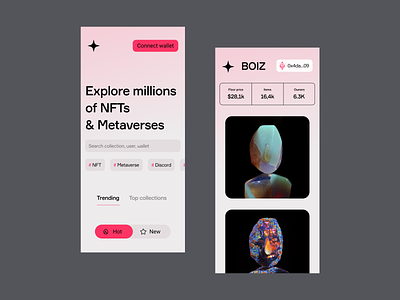 NFT Platform — Collector 3d app beauty bitcoin clean color crypto design eth finance interface meta metaverse minimalistic nft ui ux wallet
