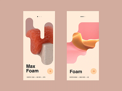 Foam UI 3d animation app beauty clean dailyui design effects foam illustration interface ios material motion octane onboarding render texture ui ux