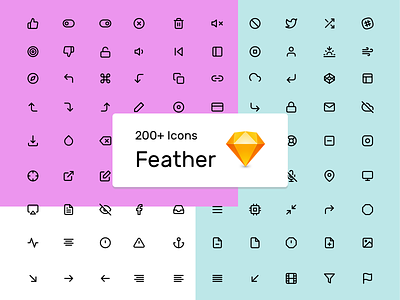 Feather Icons Set free icons sketch vector