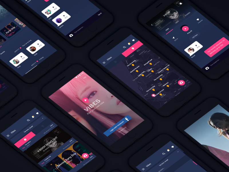 Vibes android ios map app ux ui