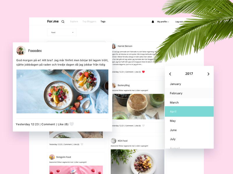 For.me — Social Blog Network web interface ux ui