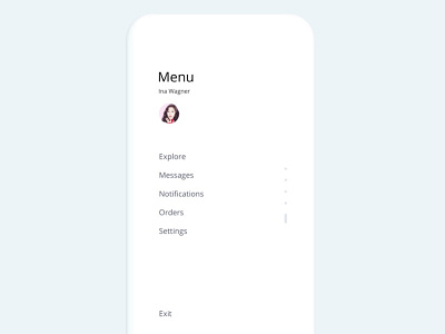 05 Menu Velvet UI Kit clean flow interface ios ui ux