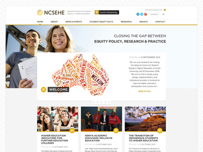 NCSEHE Website equality ui university website