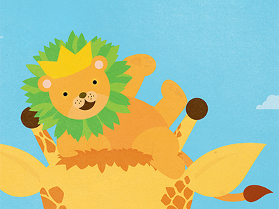 ♫ I'm gonna be a mighty king! baby flat giraffe illustration jungle lion lion king sky vector