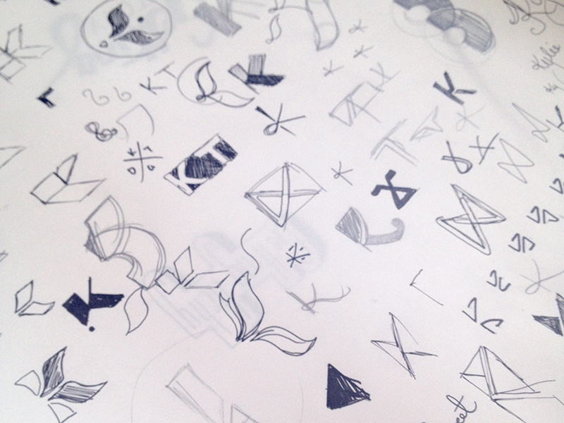 Sketches (Argh!) sketch process logo monogram k
