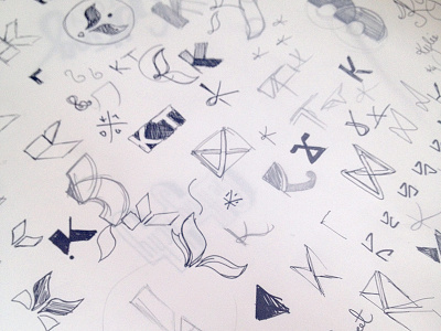 Sketches (Argh!) k logo monogram process sketch