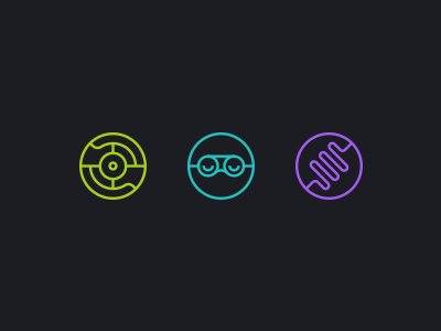 Abstract Category Icons abstract category color flat icons lines neon