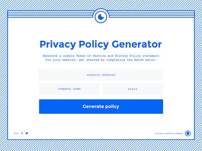 Privacy Policy Generator blue flat generator policy privacy ui website