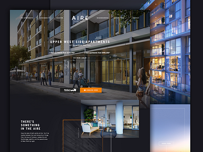 Aire Apartments One-Page Marketing Website animation apartment clean dark design layout one page parallax real estate ui web website