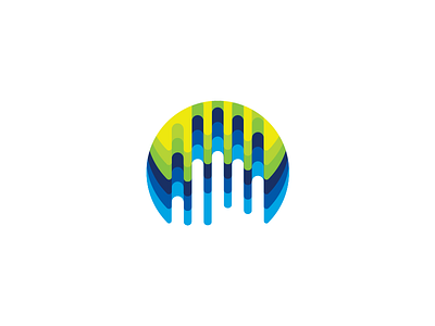 Logo WIP circle color color wave colour gradient icon logomark logotype monogram waves