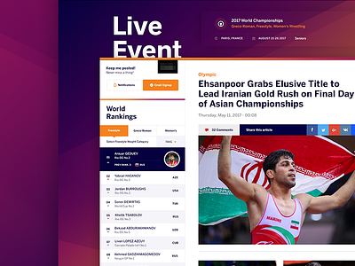 WIP: Wrestling Homepage clean concept design grid layout olympic sport ui web design website wrestling