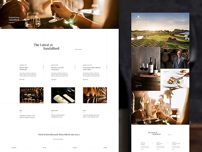 Sandalford Wines Homepage concept design grid homepage layout photography ui vineyard web design website wine winery