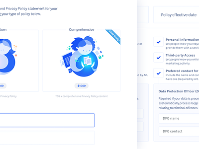 Get Terms V.3 - Privacy Policy Generator (GDPR ready!) blue form generator illustration layout privacy policy side project startup ui web design website