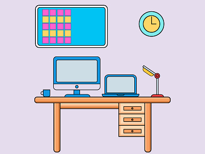 Workspace Illustration design graphic design illustration vector