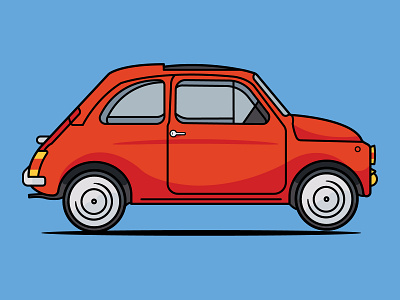 Car Illustration (FIAT 500 1962) car design engine graphic design icon illustration illustrator luxury mini car sport supercar suv transport vector vectorart vectorillustration vehicles