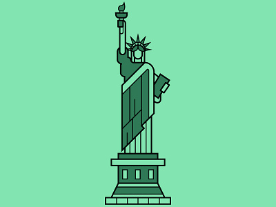 Statue of Liberty america branding design emblem flat design graphic design icon illustration illustrator logo new york new york city retro sculpture statue ui vector vintage world