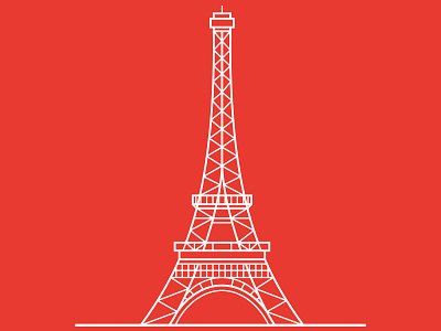 Eiffel tower, Paris architecture buildings classic eiffel emblem europe falt france french graphic design illustration landmark landscape outline paris tourism tower travel vector vintage
