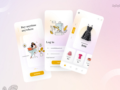 Aparelia Fashion App android app app app design app screens apparel branding clothing e commerce fashion fashion app graphic design mobile app ui