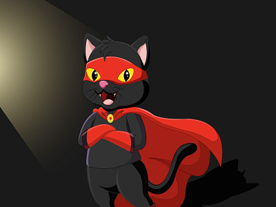 Cartoon character illustration cartoon cartoon character cat cat superhero character characterdesign illustration superhero