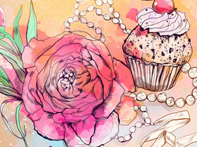 Latte Decor cupcake event flower rose weddind