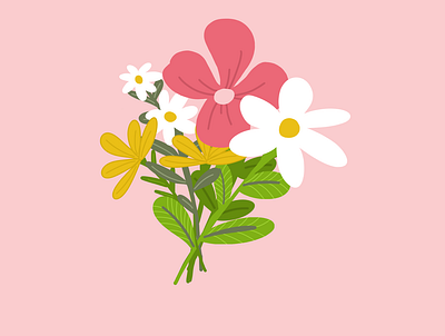 Beautiful Flower art clean design flat graphic design illustration illustrator typography vector web