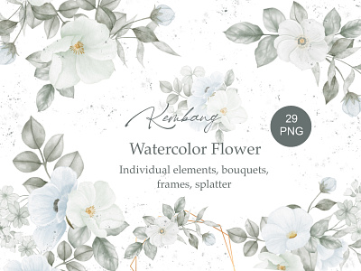 Watercolor flower clipart art botanical branding design graphic design illustration illustrator watercolor