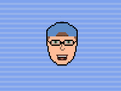 Pixel avatar blue glasses hat jake me pixel polo