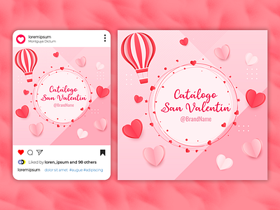 Instagram Post Design For Valentine's Day illustrator instagram post photoshop