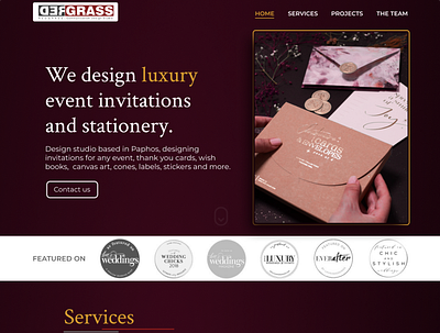 Luxury invitations sample page figma web design webflow