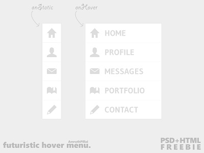 Futuristic Hover Menu (PSD+HTML Freebie)