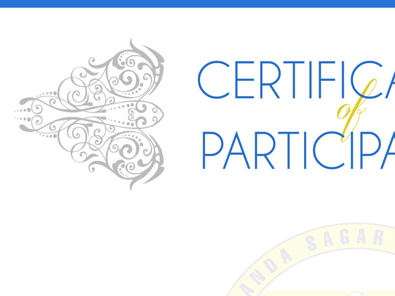 College Hackathon Participation Certificate print elegant calligraphic certificate college