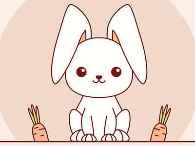 Kawaii Bunny adobe illustrator bunny carrots rabbit