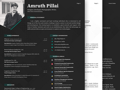 Revamped Resume (Dark Mode) career cv dark dark mode figma light resume resume cv resume design selfbranding vector