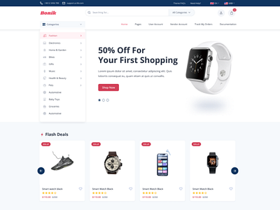 Bonik - Multipurpose ecommerce template ecommerce multivendor shopping cart