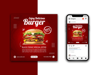 Burger Banner Instagram Template