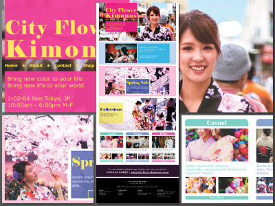 City Flower Kimonos (Web design concept)