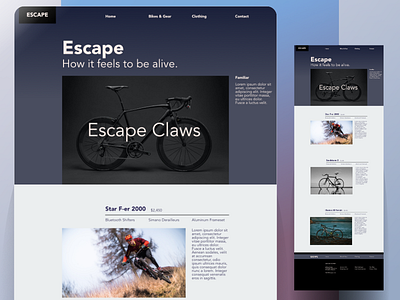 Escape Bicycles (web concept) concept concept design design graphic design minimal ui web web design website website design
