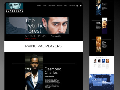 The Petrified Forest (theater site concept) concept design design graphic design ui web web design website website design