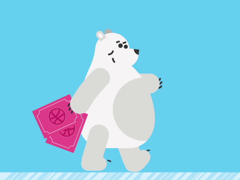 Dribbble invite 2d after effects animation bear dribbble dribbble invite ice invite polar bear winter