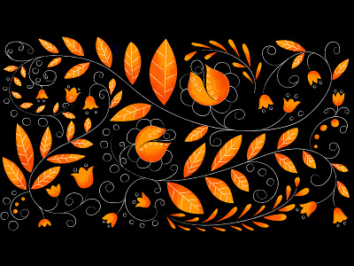Flora flora folk folk art gzhel illustration pattern vector
